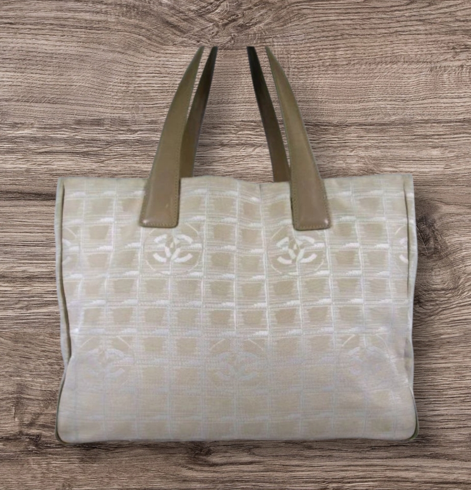 Chanel Travel Ligne Tote Bag in Beige Rare Vintage